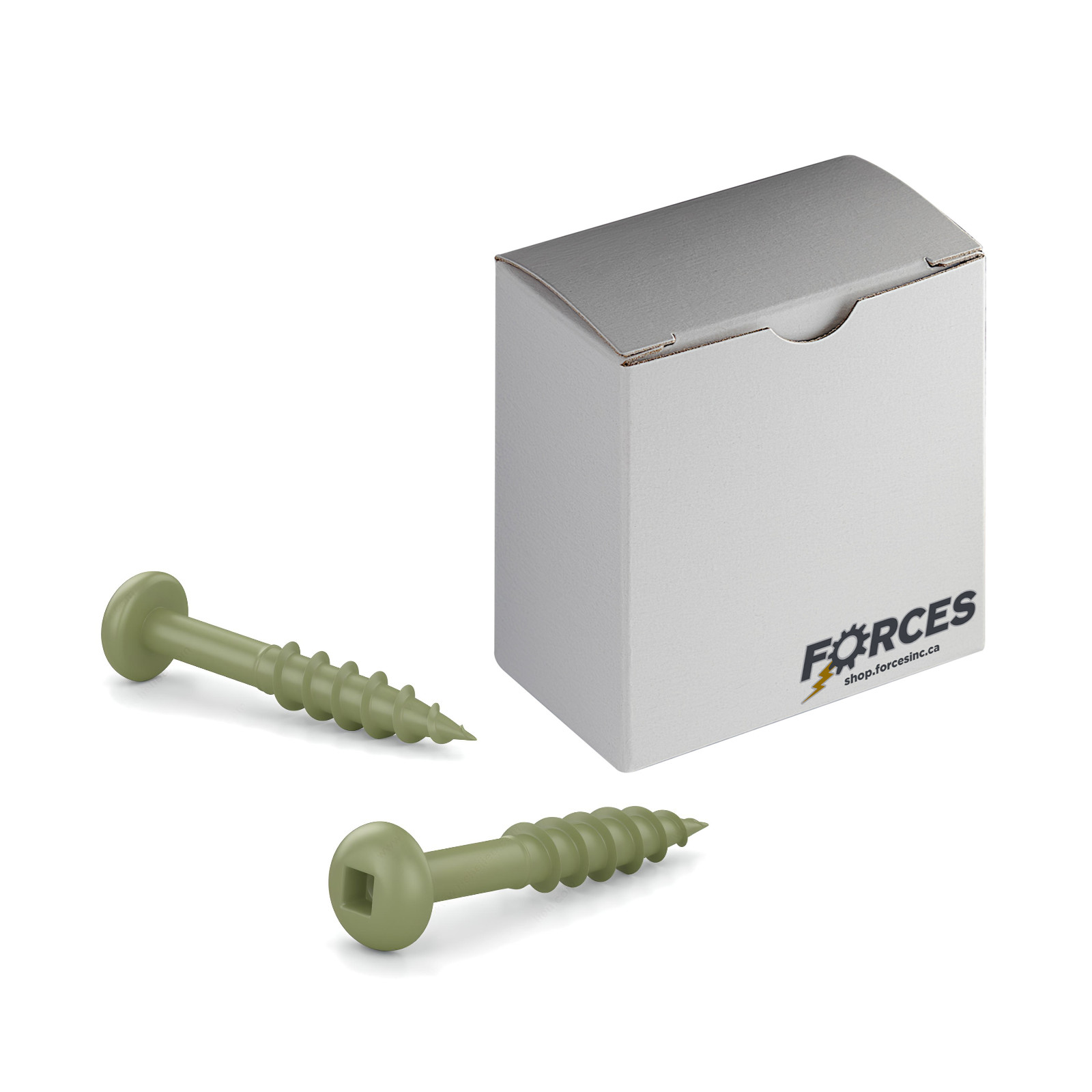 #6 x 1" Deck Screws Pan Head ACQ Green Ceramic Finish