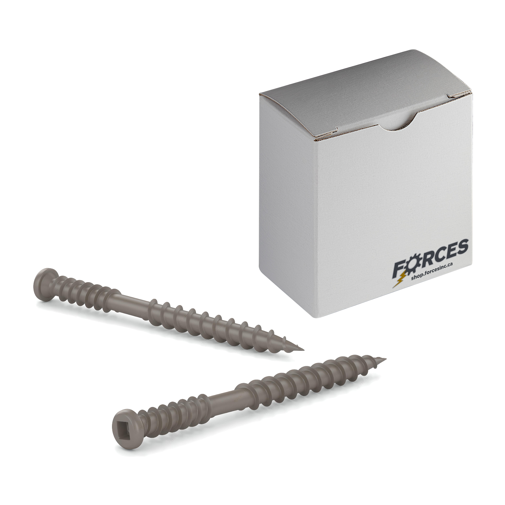#10 x 2-1/2" Deck Screws Round Head ACQ Grey Ceramic Finish