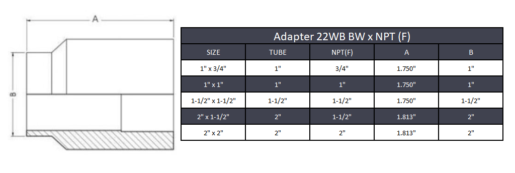 Butt Weld x Female NPT Adapter