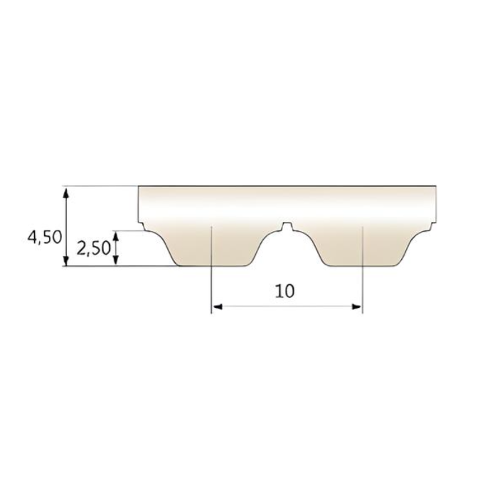 AT10 Open End Timing Belt 25mm Wide - Stainless Steel Cord | 25LAT10URSS