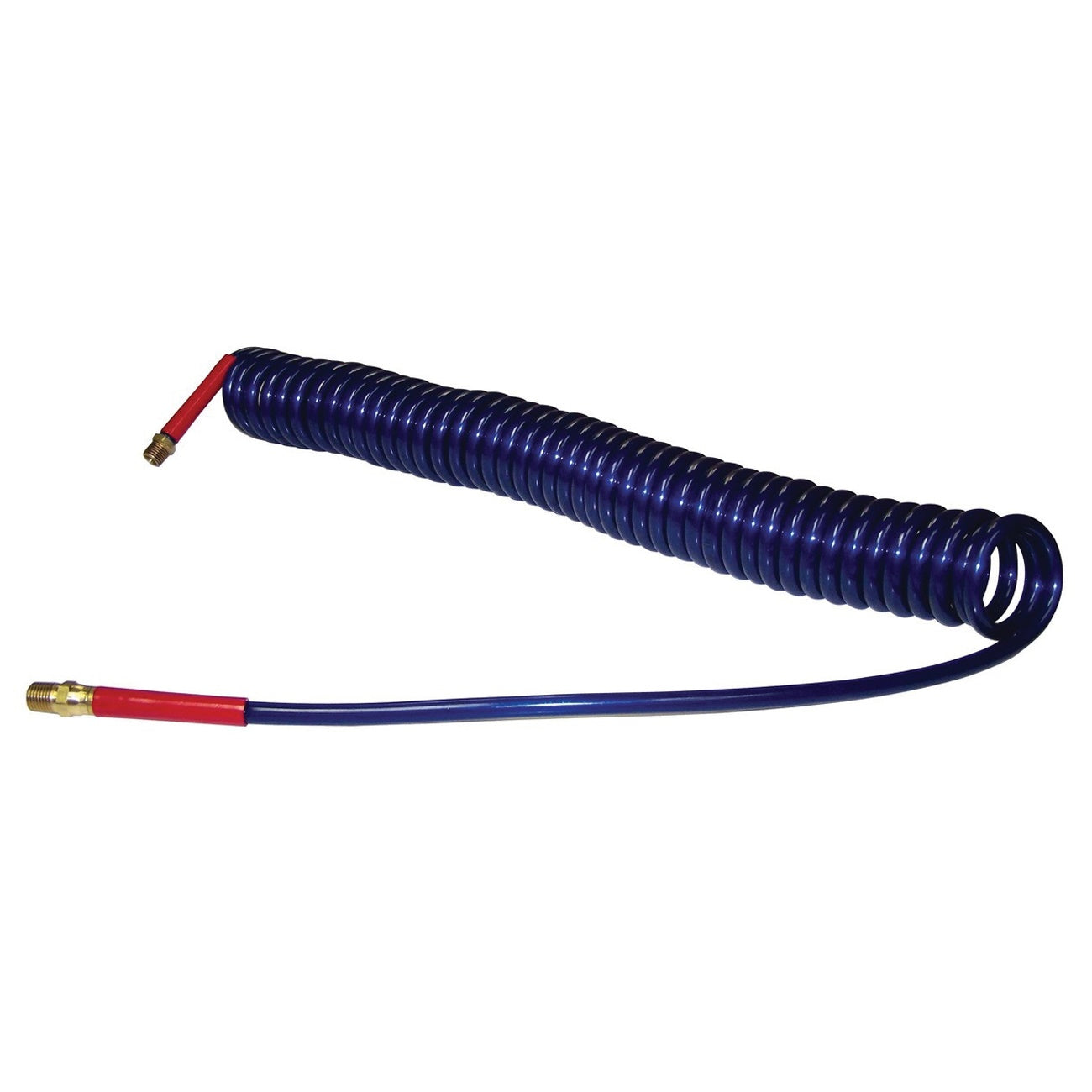 Self-Storing Air Hose 1/2" x 1/4" MNPT 100 PSI - Blue Polyurethane