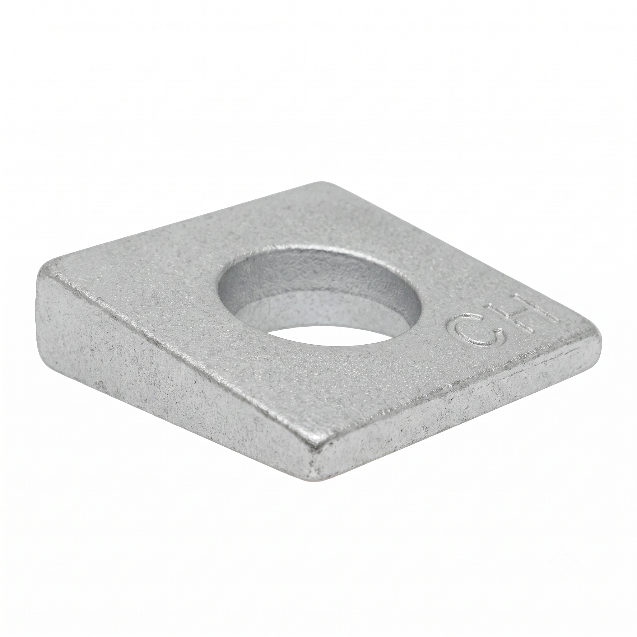 Square Beveled Washer 3/8" - Galvanized Finish Iron
