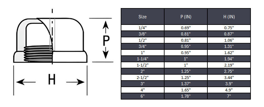 Cap NPT #150 - Malleable Iron