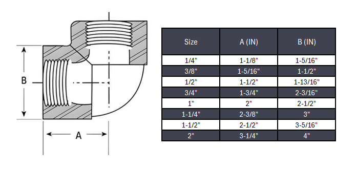 Elbow 90° NPT #6000 - SS 316/316L