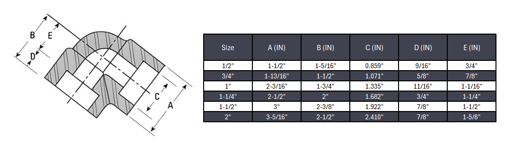 Elbow 90° Socket Weld #6000 - SS 316/316L