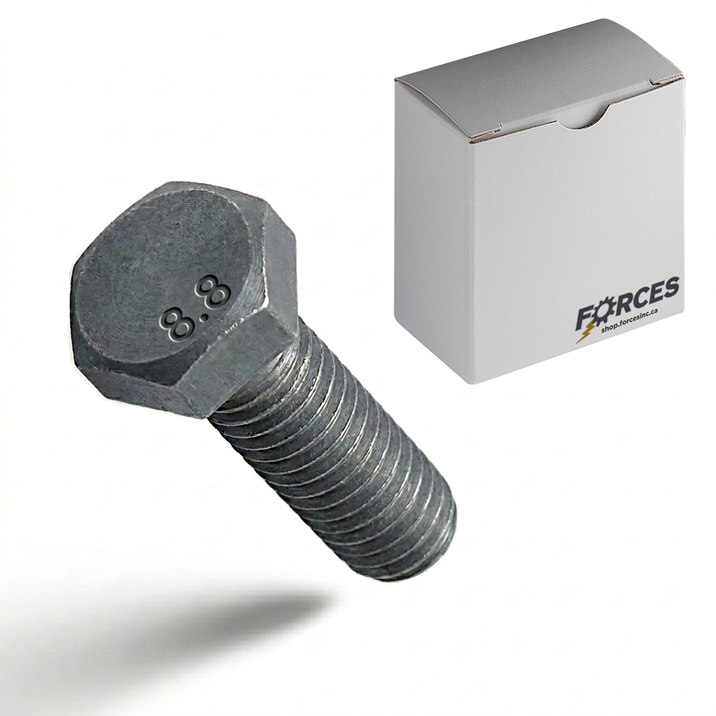 DIN 933 Hex Head Bolt M5-0.80 x 30mm Full thread - Plain Steel Class 8.8