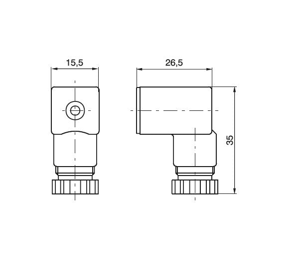 DIN Faston Connector Form C For 15mm 110Vac With Led