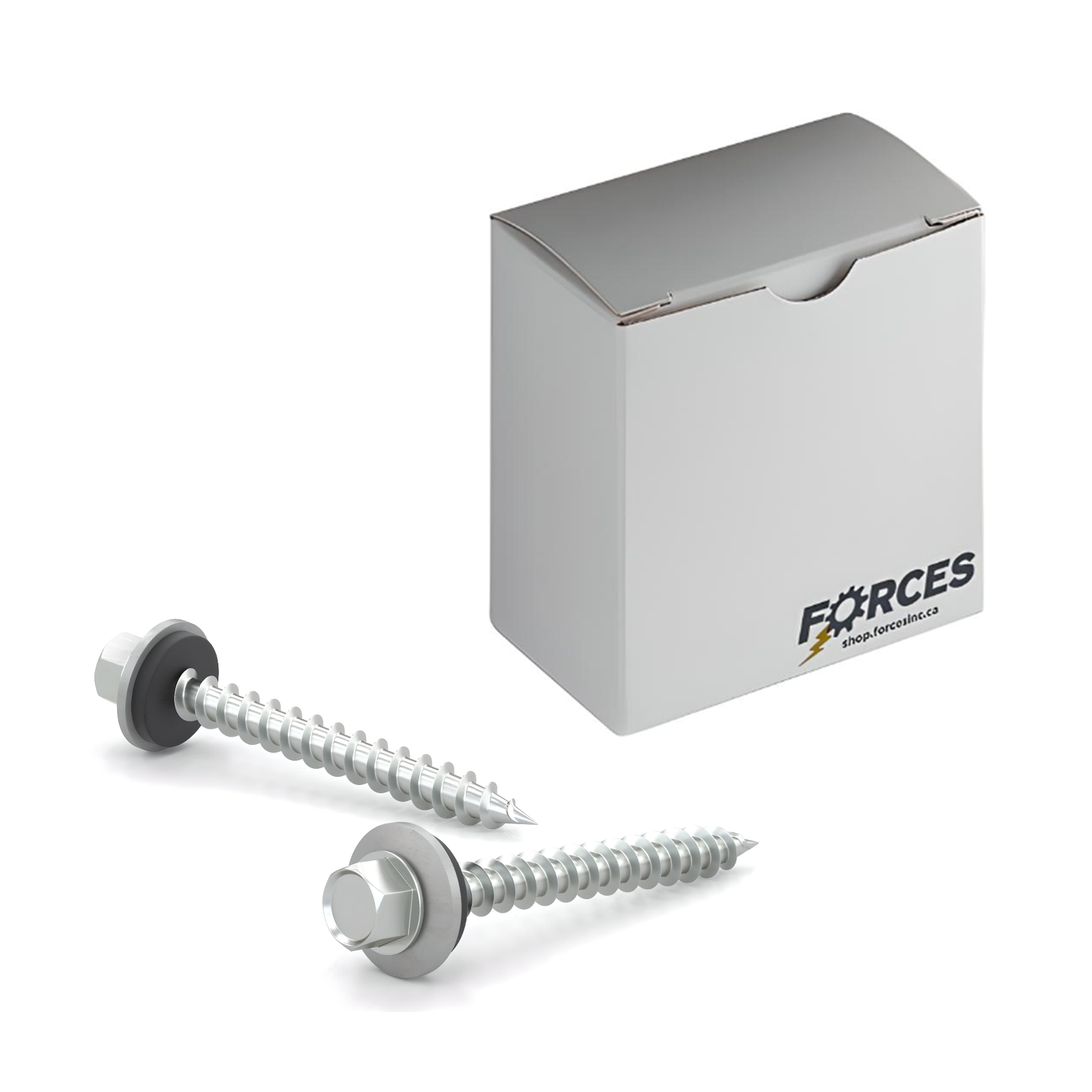 #9 x 2-1/2" Metal Roofing Screw Hex Head W/ Washer Type A Point - Steel Dacrotized