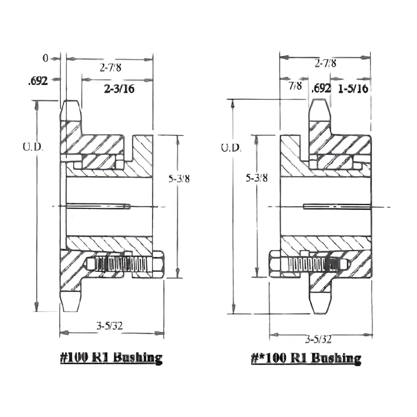 100R21 Split Taper Bushed Sprocket | 100R21H
