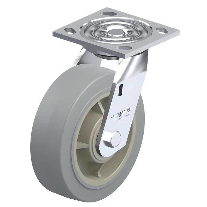 ElastiSoft Gray Caster 4" x 2" Swivel 300 lbs Delrin® Bearing P21X Series