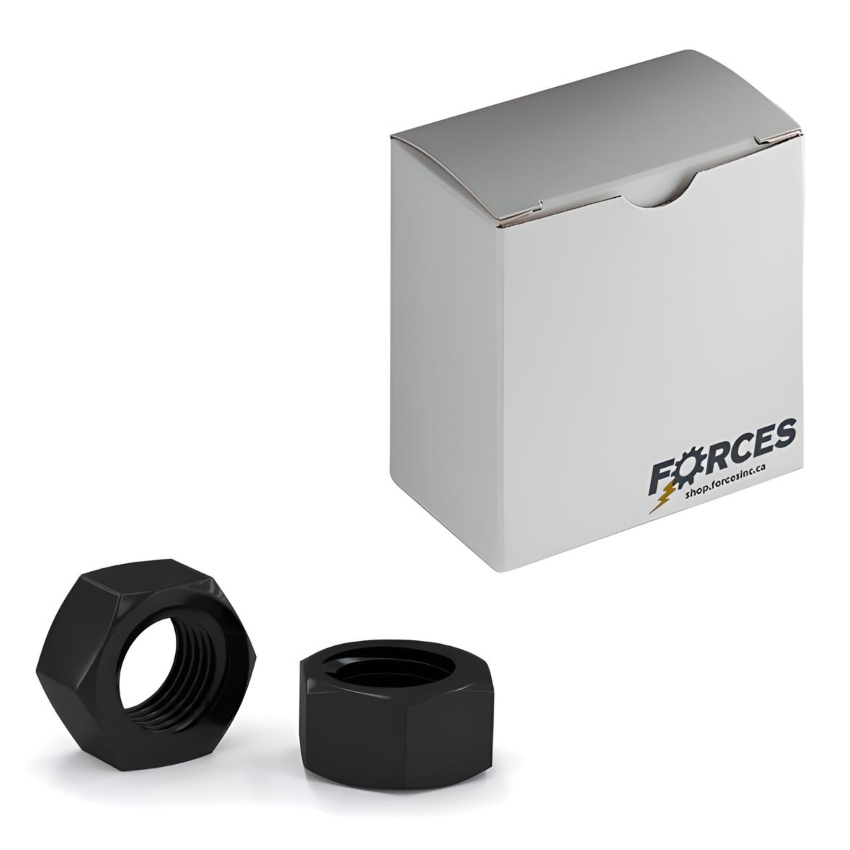 1/2"-13 Hex Nut - Rustproof Black Steel Grade 2