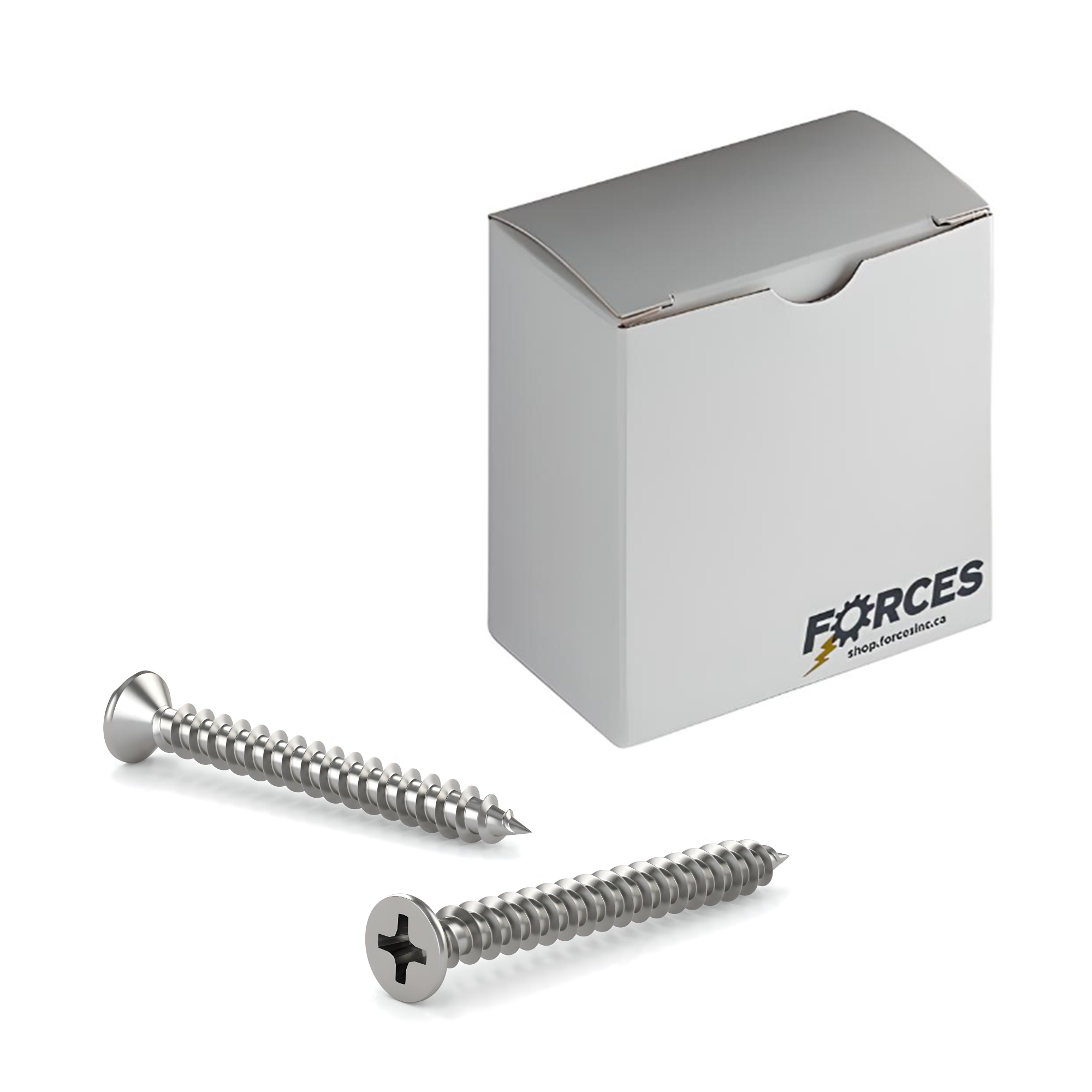 #10 x 1" Metal Screw Flat Head Phillips Drive Type A Point - Stainless Steel 18-8