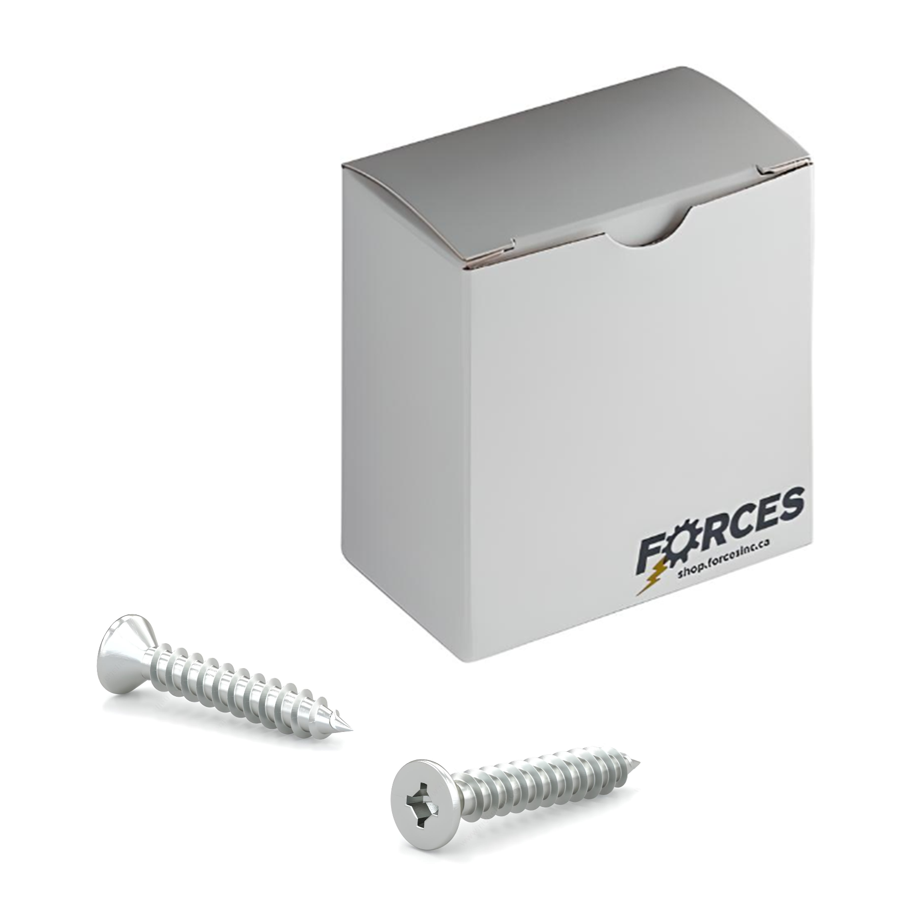 #10 x 1" Metal Screw Flat Head Quadrex Drive Type A Point - Zinc