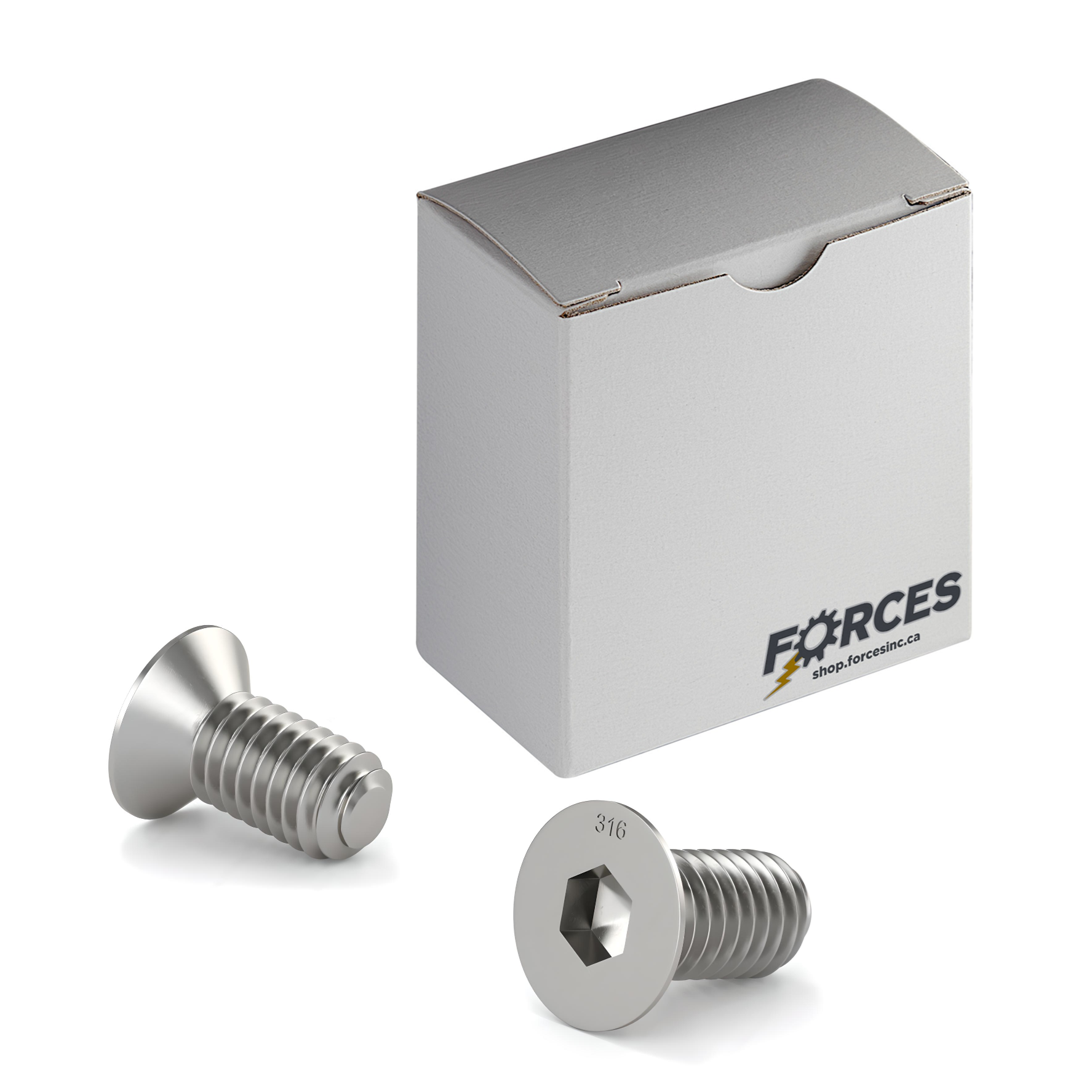 5/16"-18 x 1" Flat Head Socket Cap Screw Full thread - Stainless Steel 316