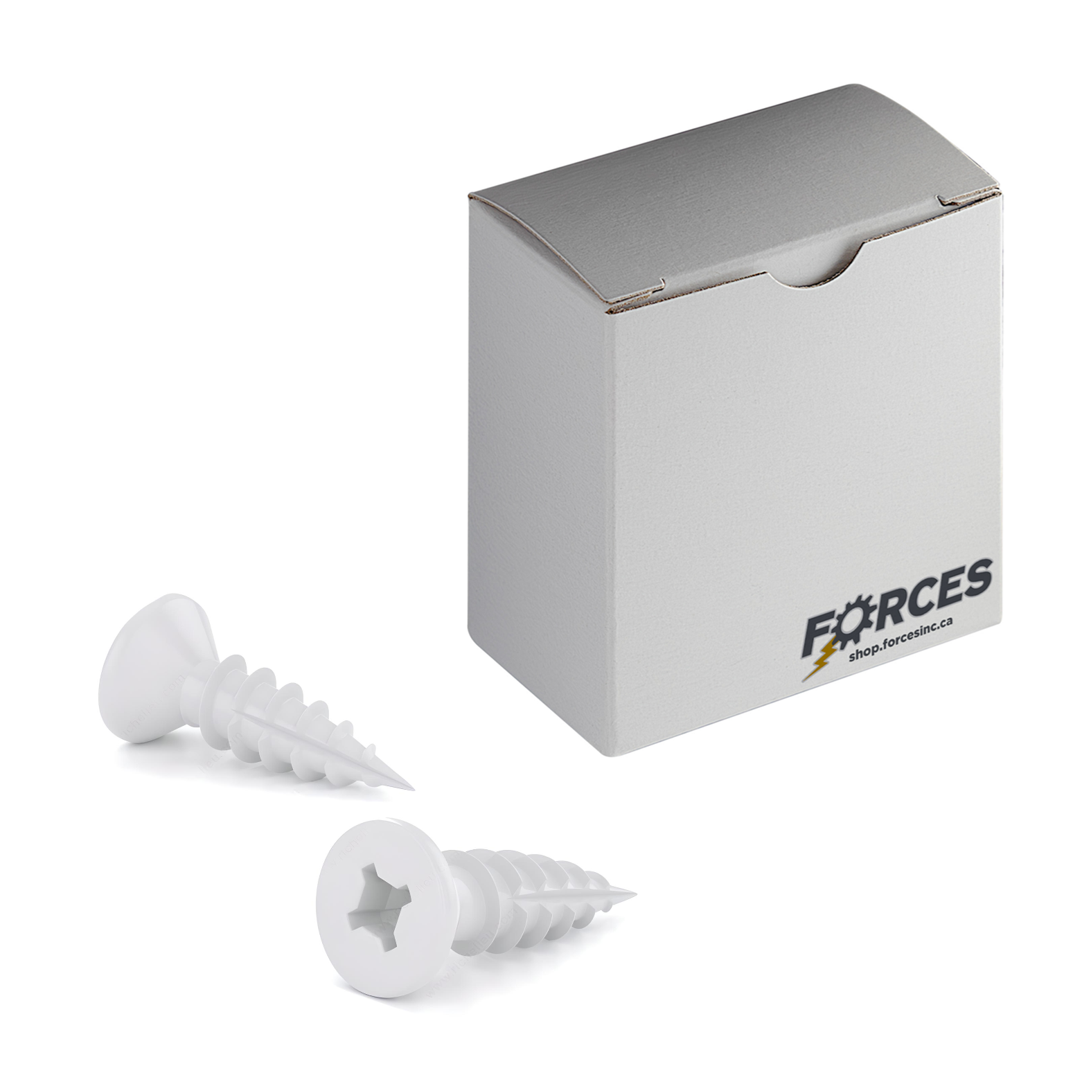 #9 x 3/4" Wood Screws Flat Head Quadrex Drive Twinfast Thread Type 17 Point Steel White