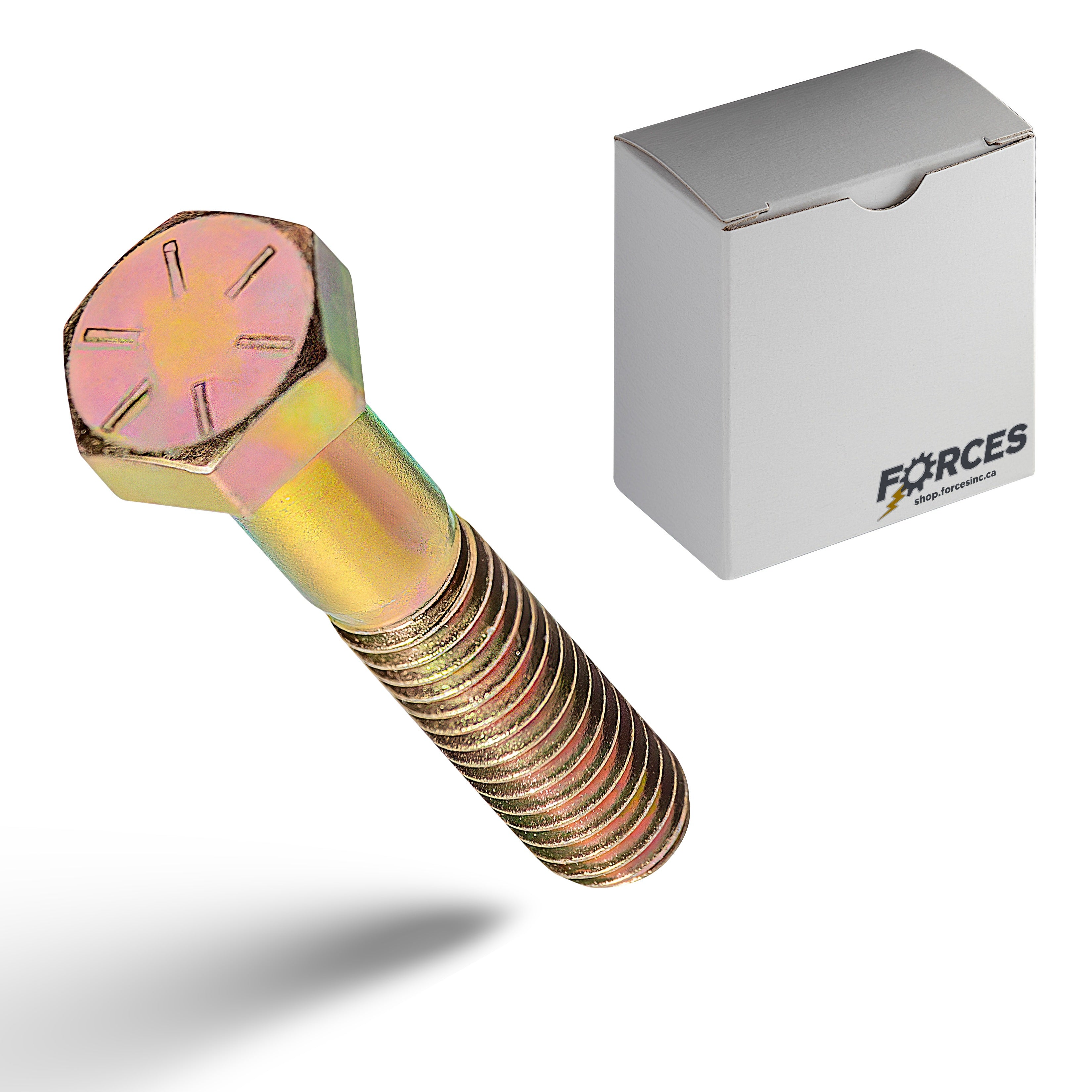 Hex Head Bolt 1/4"-20 x 1-1/4" Partial thread - Yellow Zinc Grade 8