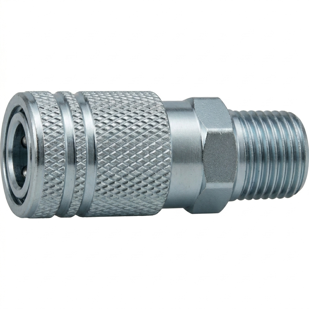 1/4" Industrial Quick Disconnect Coupler 1/4" Male Pipe NPT - Steel