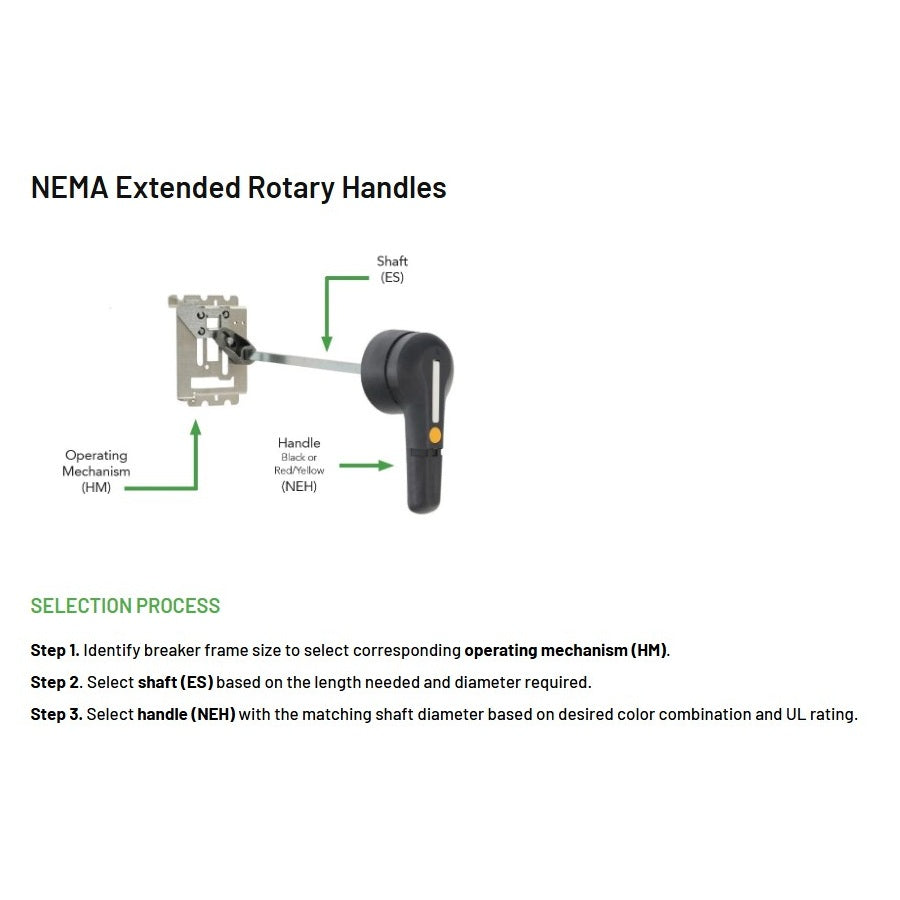 Black Extended Rotary Handle For M1/M2 | NEH2B2