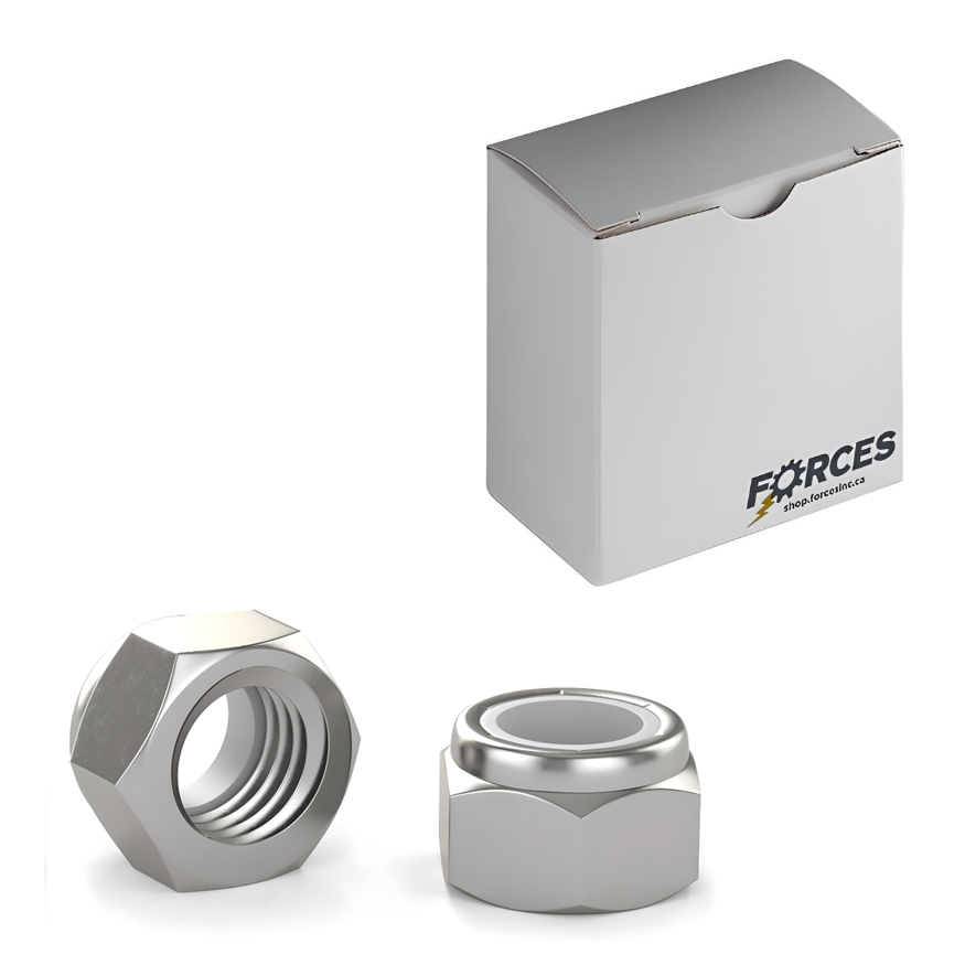 3/8"-16 Hex Nylon Insert Lock Nut (NM/NE) Series - Stainless Steel 18-8