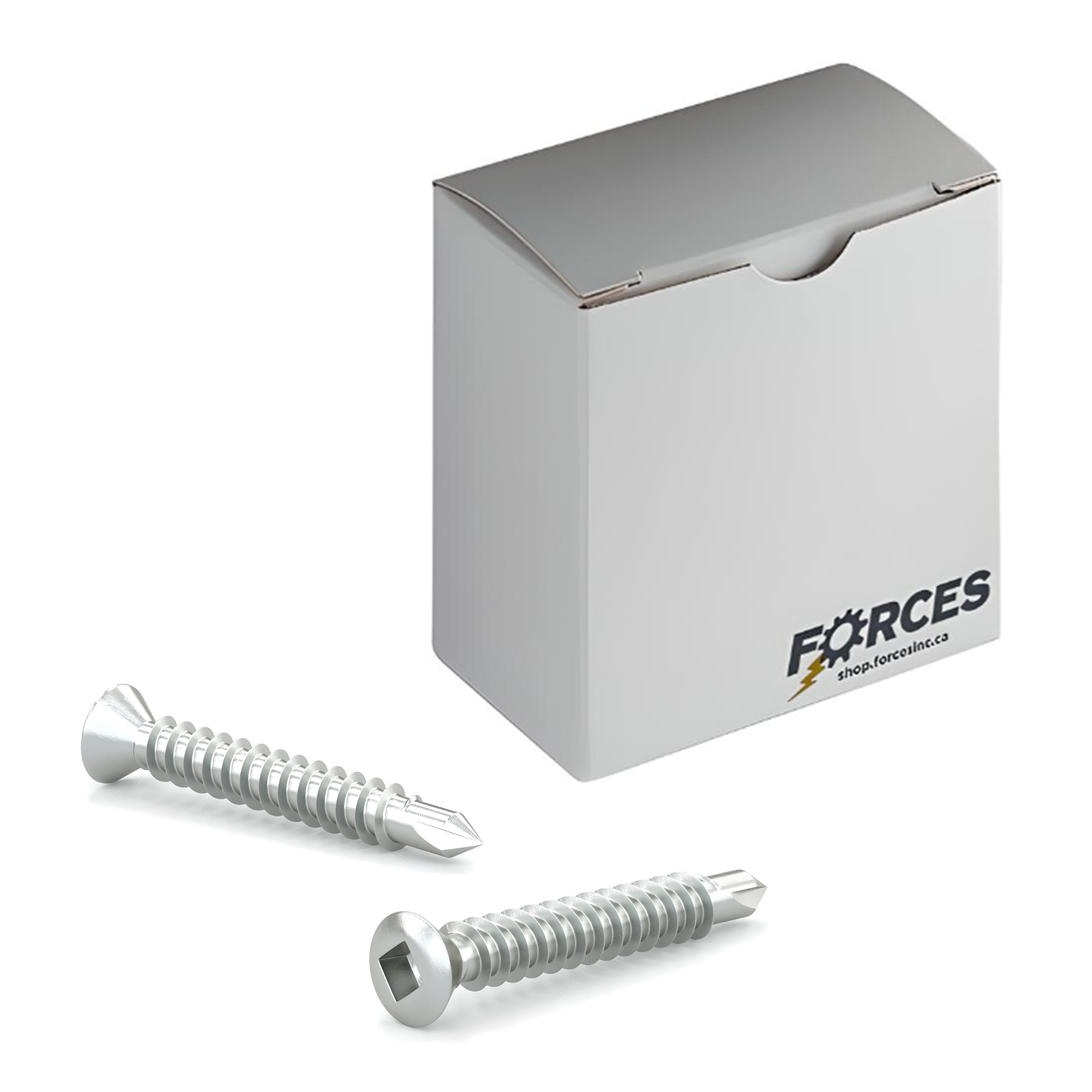 #6 x 1-1/4" Metal Screw Oval Head Square Drive Self-Drilling Point - Zinc