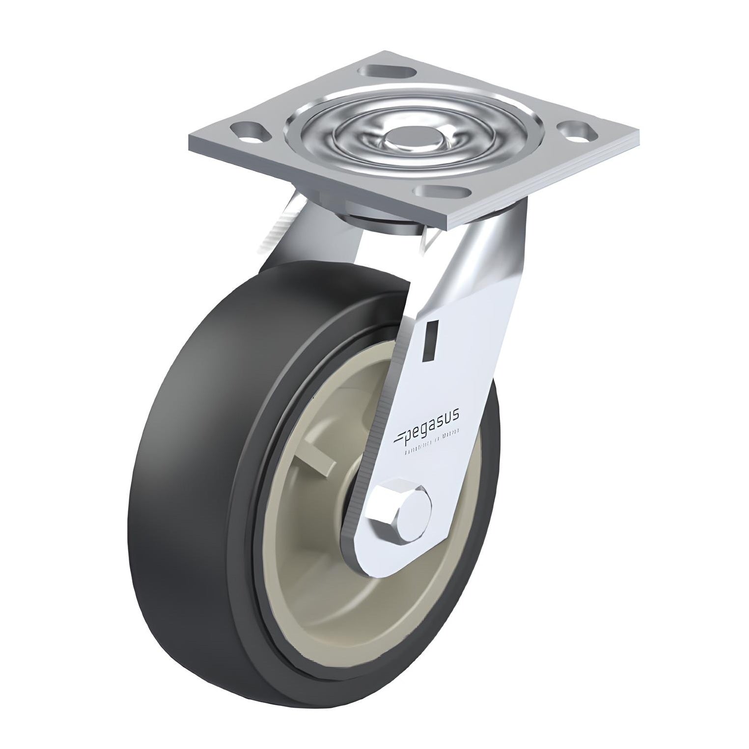 Polyurethane Grey Caster 4" x 2" Swivel 600 lbs Delrin® Bearing P21X Series