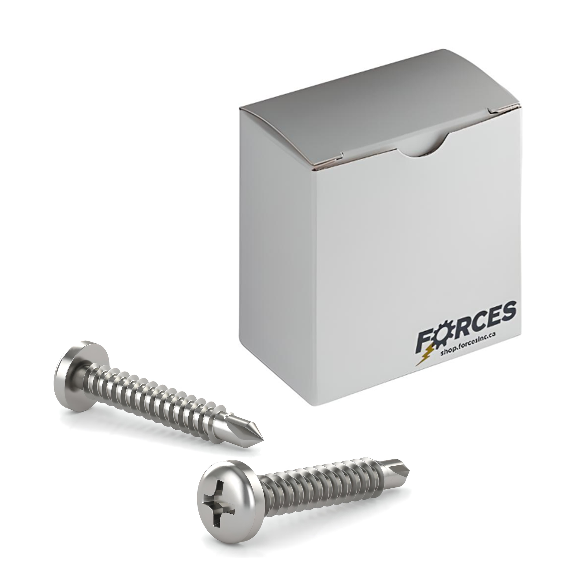 #10 x 1" Metal Screw Pan Head Phillips Drive #2 Self-Drilling Point - Stainless Steel 410H
