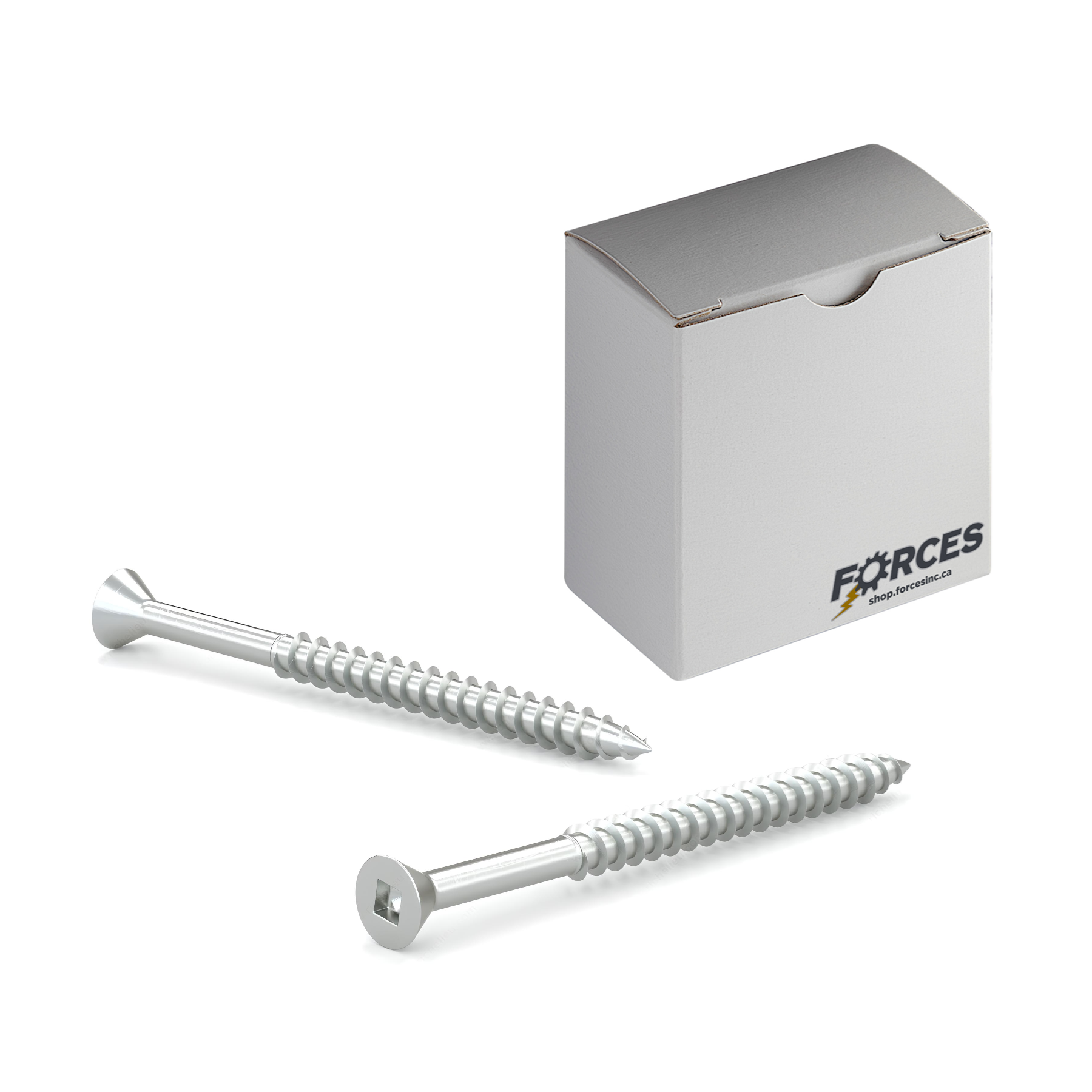 #10 x 1-1/2" Wood Screws Flat Head Square Drive Twinfast Thread Regular Point Zinc