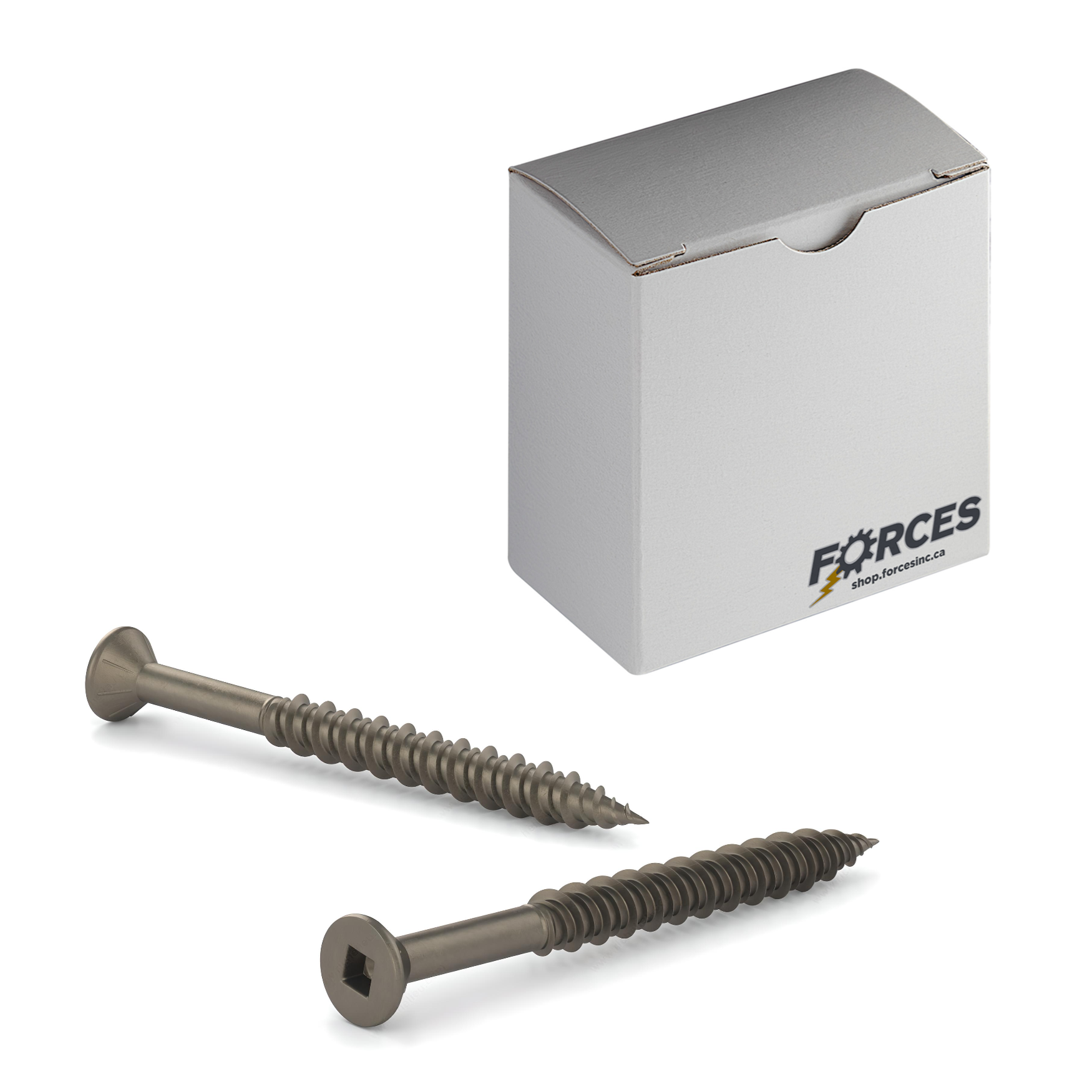 #8 x 1" Wood Screws Flat Head W/ Nibs Square Drive Hi-Low Thread Regular Point Plain Steel