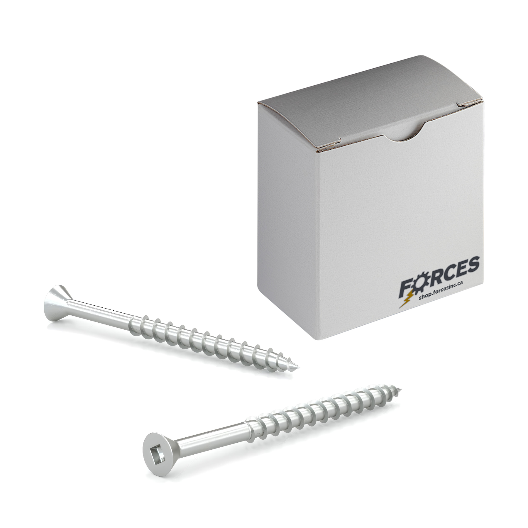 #6 x 1" Wood Screws Flat Head Square Drive Coarse Thread Regular Point Zinc