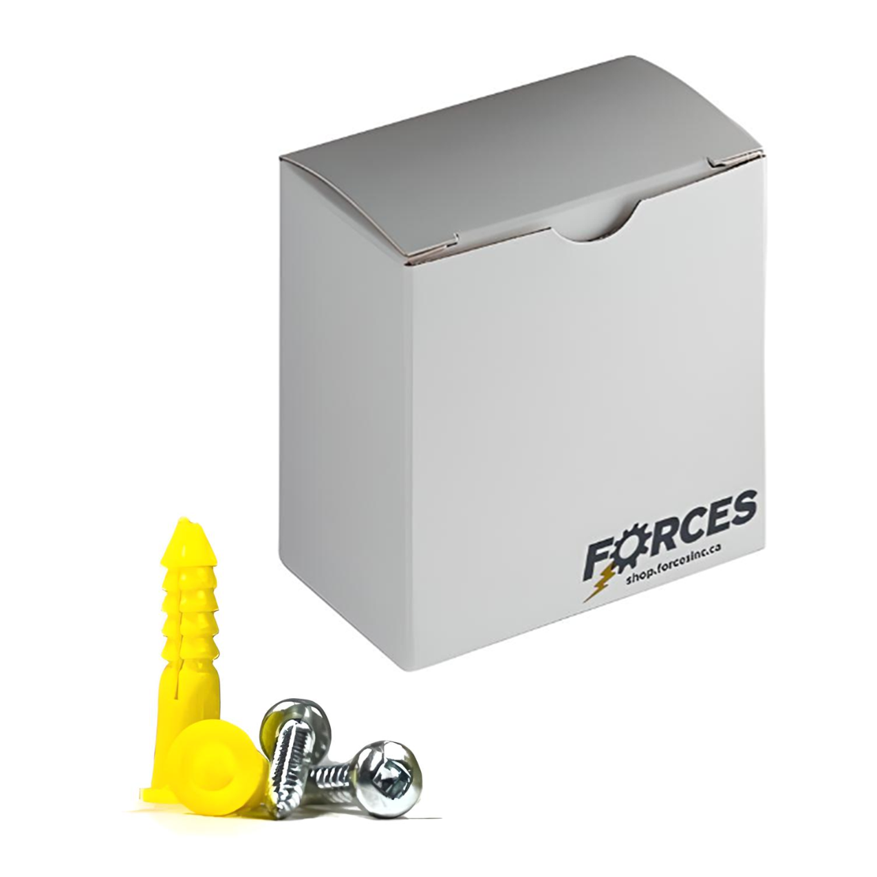 3/16" x 1" Plastic Screw Anchor - Polyethylene Yellow