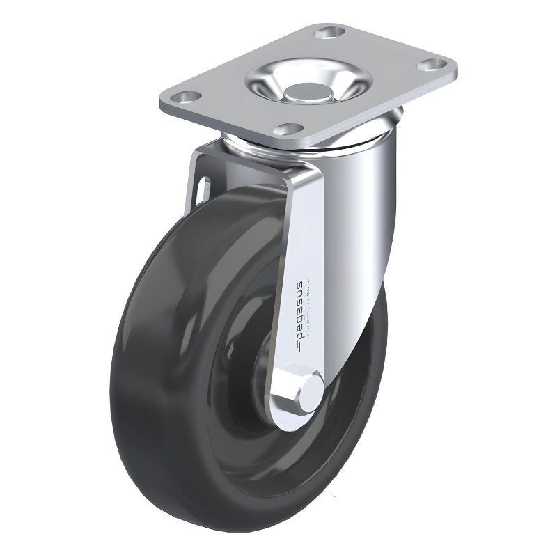 Polypropylene Black Caster 3" x 1-1/4" Swivel 200 lbs Delrin® Bearing P12X Series