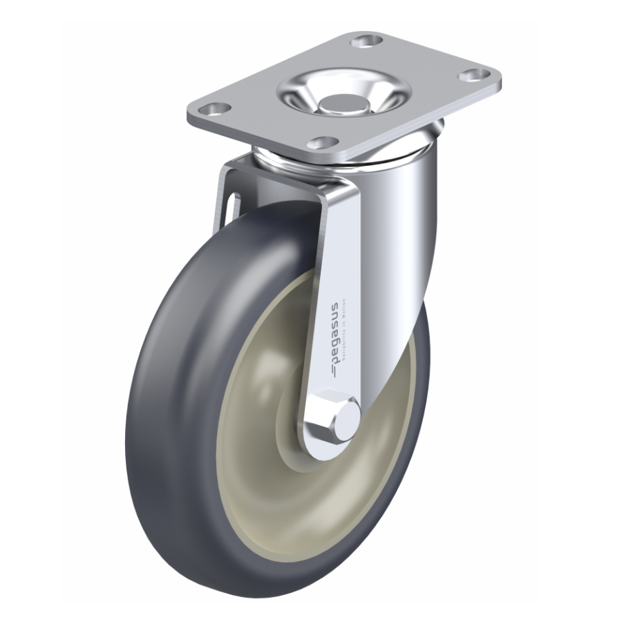 Polyurethane Grey Caster 3" x 1-1/4" Swivel 300 lbs Annular Ball Bearing P12 Series