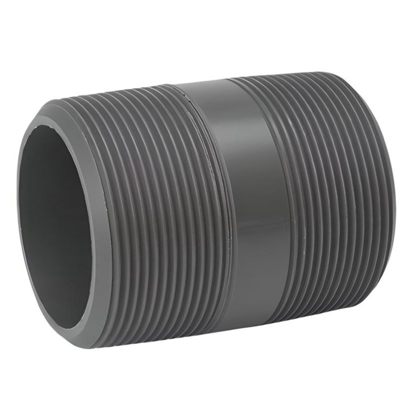 PVC Short Nipple NPT Sch 80 - Grey