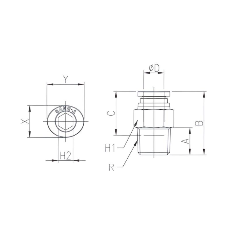 Push to Connect Straight Fitting 1/4" Tube x 1/8" NPT Male