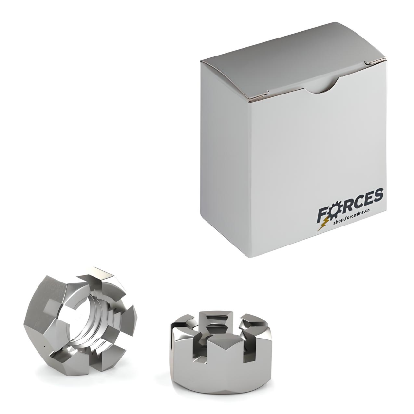 7/8"-9 Slotted Hex Nut - Stainless Steel 316