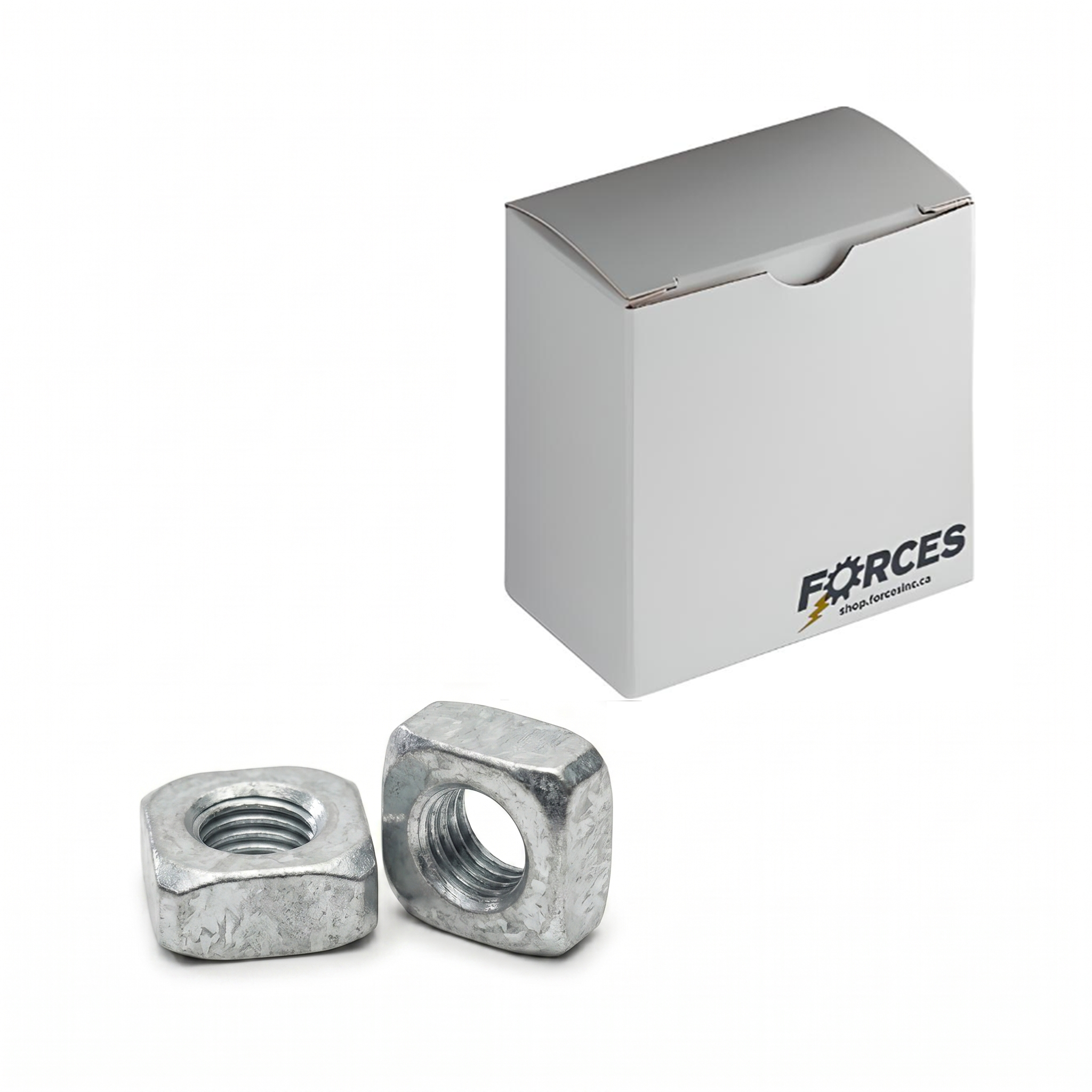 Square Nut 1/4"-20 - Hot-Dip Galvanized Grade 2