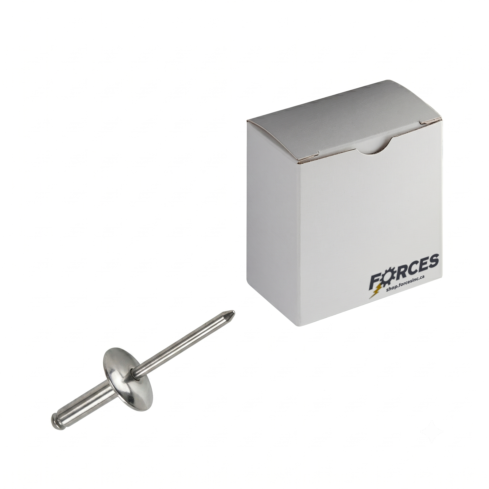 Open End Large Dome Head Blind Rivet 1/8" x 0.063"-0.125" (#42) - Stainless Steel / Stainless Steel