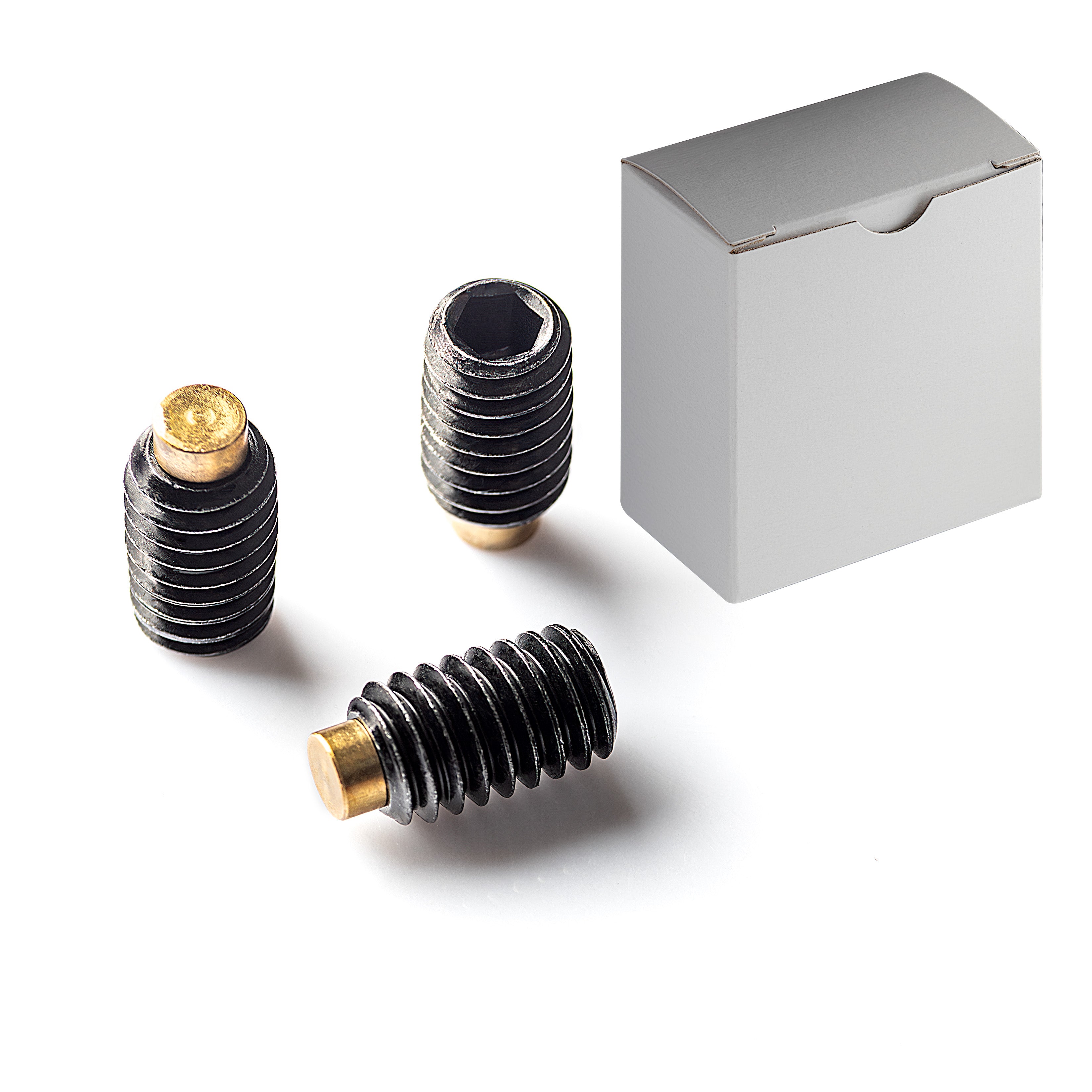 Brass Tip Set Screw M10-1.5 x 8mm Black Oxide Steel