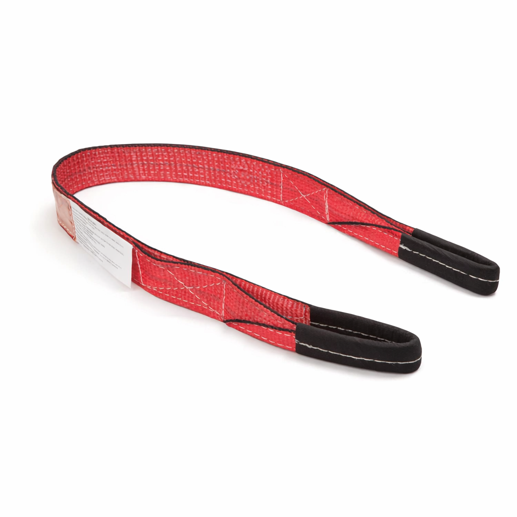 1" Vanguard® Twisted Eye Web Sling (3100 lbs) 2-Ply Type 4 - Red Polyester