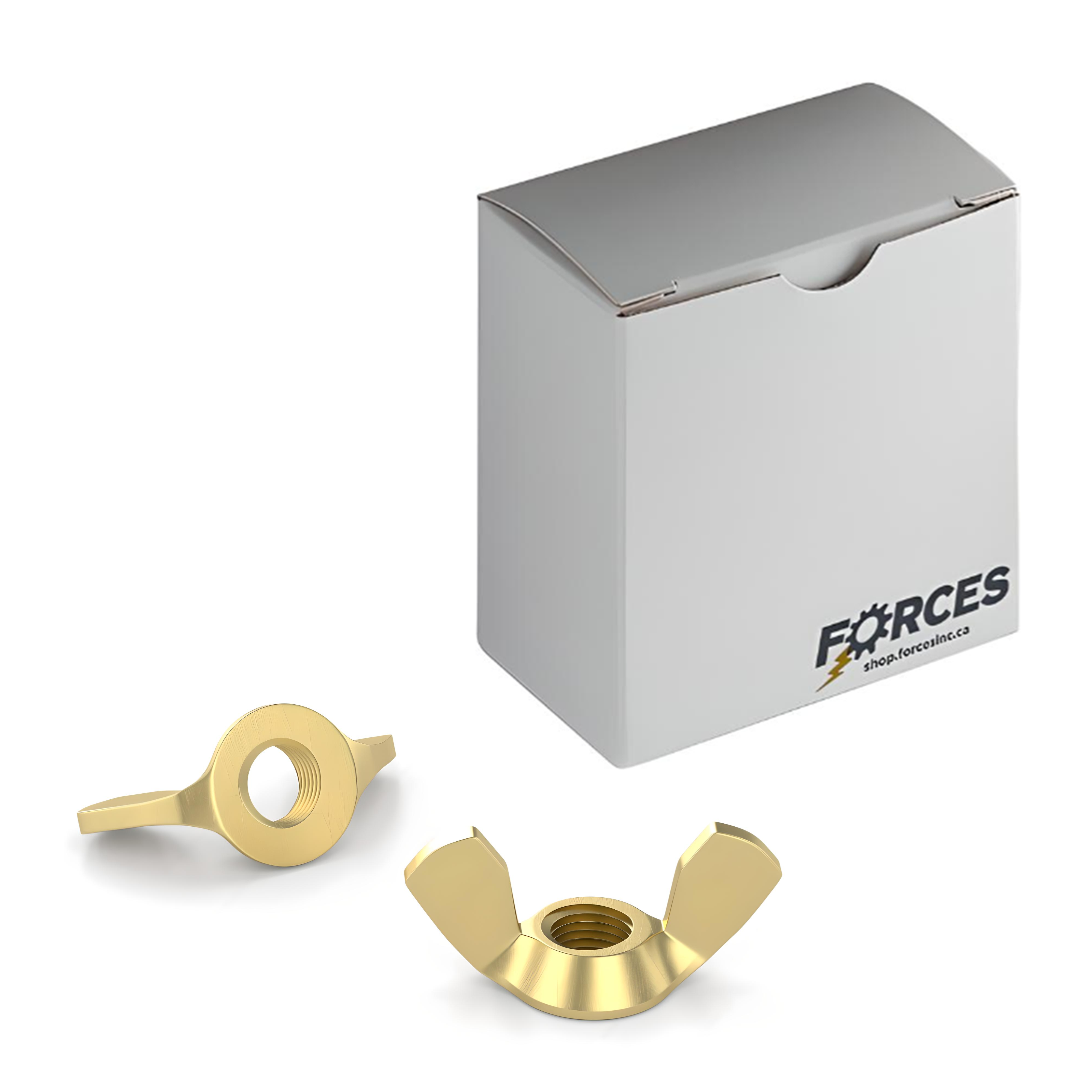 1/4"-20 Wing Nut - Solid Brass