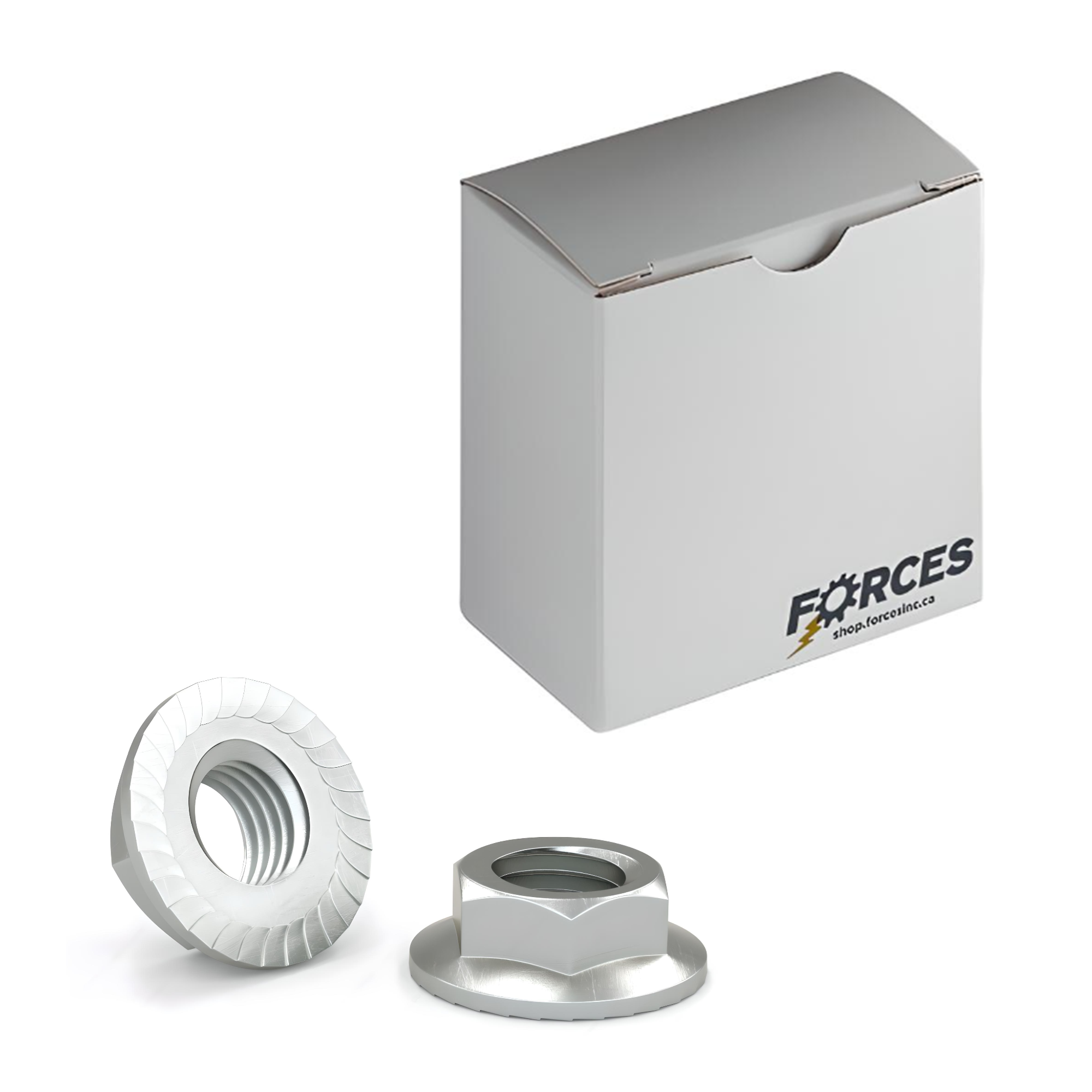 Serrated Flange Hex Lock Nut 1/4"-20 - Hardened Zinc Plated