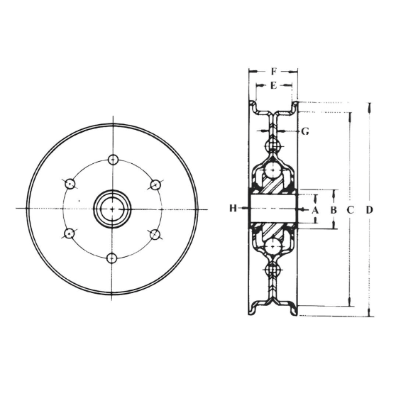 Aetna Bearing AG2352 Flanged Belt Idler .643"/.649" Bore - Forces Inc