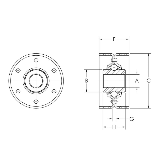 Aetna Bearing AG2367-A Straight Belt Idler .516"/.522" Bore - Forces Inc