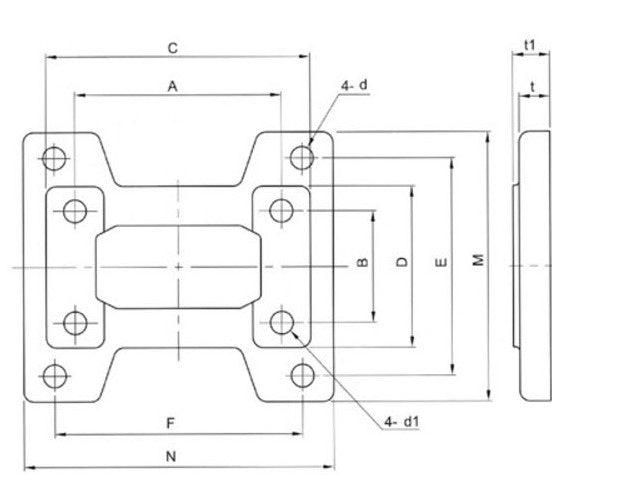 Base Plate For Gear Speed reducer Size 80 - Forces Inc