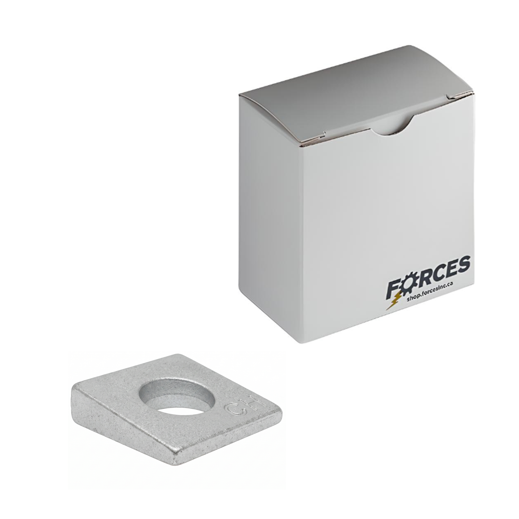 Square Beveled Washer 3/8" - Galvanized Finish Iron