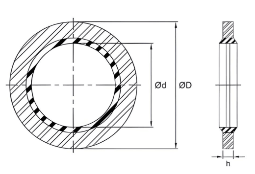 Bonded Seal 0.585" x 0.875" x 0.080" - Carbon Steel/Nitrile - Forces Inc