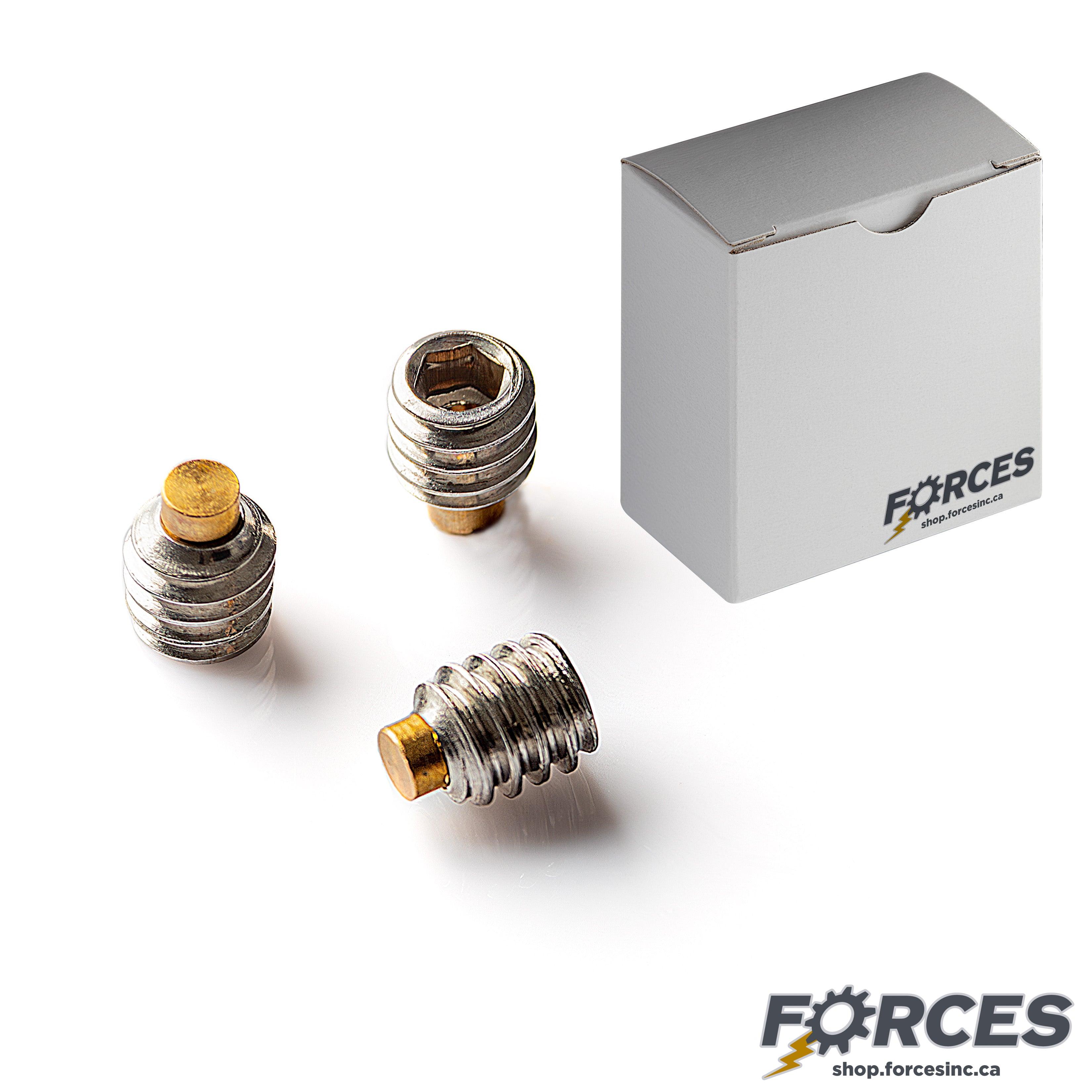 Brass Tip Set Screw 1/4"-28 X 3/8" Stainless Steel 18-8 [20/Box] - Forces Inc