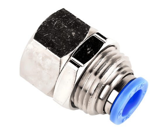 Bulkhead Union 12mm Tube x 1/4" BSPT (R) Push to Connect - Brass - Forces Inc