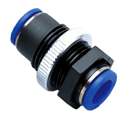 Bulkhead Union 4mm Tube Push to Connect - Polymer - Forces Inc