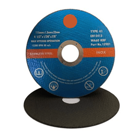 Cutting Disc 4-1/2" x 1/32" x 7/8" Stainless, Grit Medium - Forces Inc